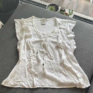 American Rag Off-White Ruffled Blouse